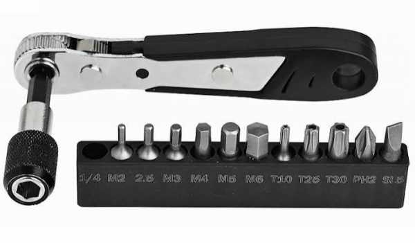 Ключ трещотка ProX KIT-17, 110мм с битами